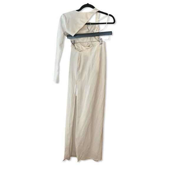 Michael Costello x Revolve Marianna gown maxi dress white cut out high slit XXS - Picture 5 of 11